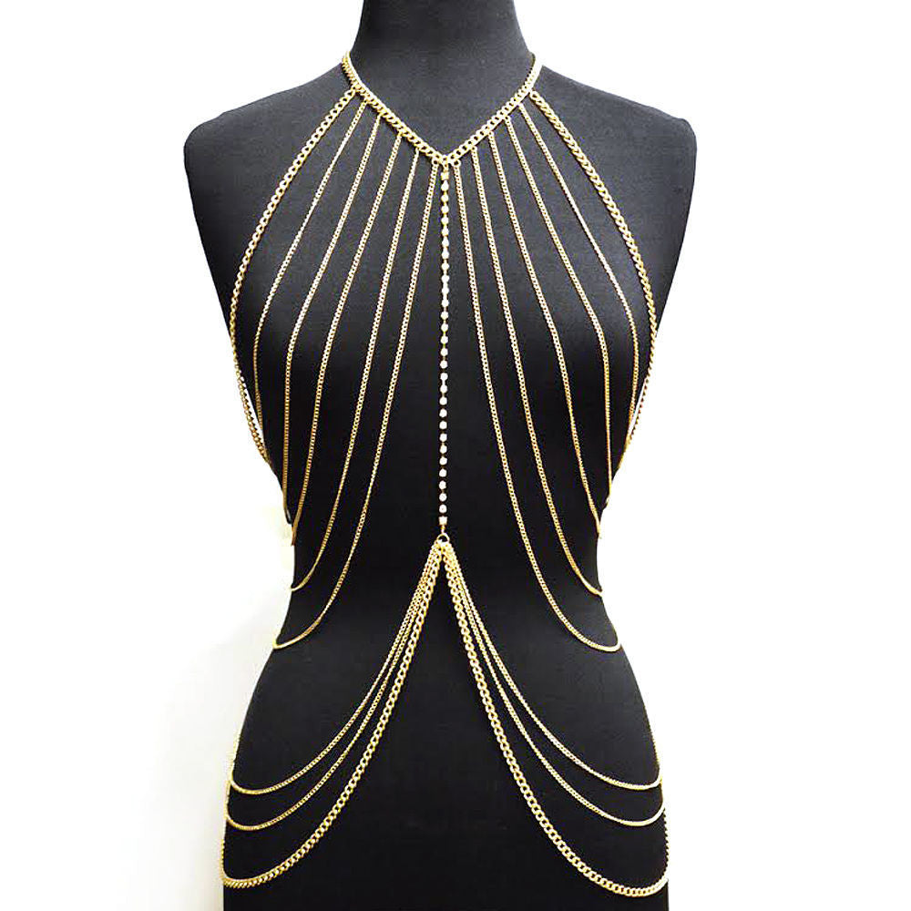 Gold Chain Festival Rave Body Chain by Savge Charmz