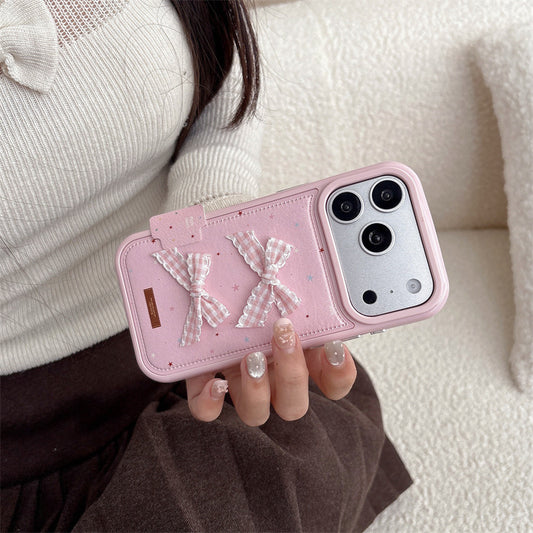 Colorful Star Ribbon Bow Mobile Phone Case w/Lanyard - Savge Charmz
