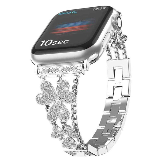 Clover Style Watch Strap With Diamonds Watch Band
