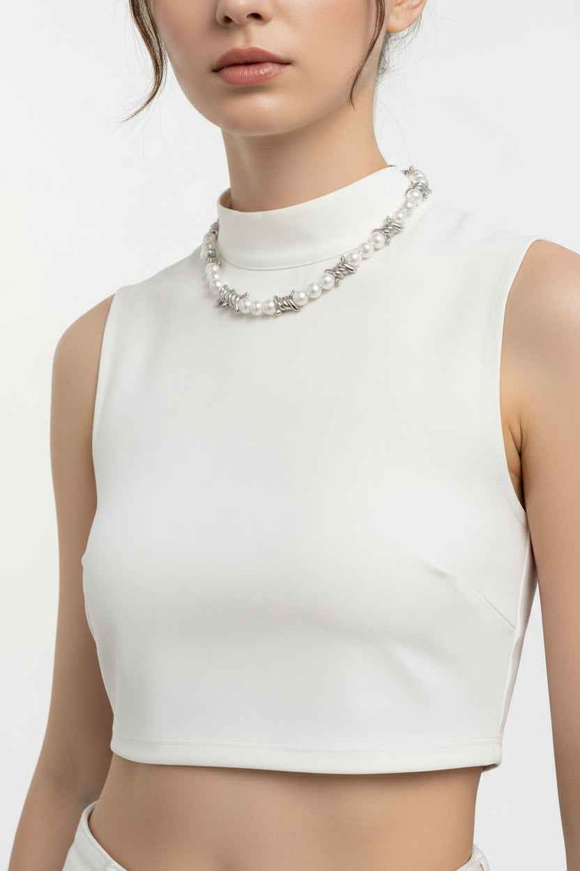 Y2k Pearl Thorn Necklace