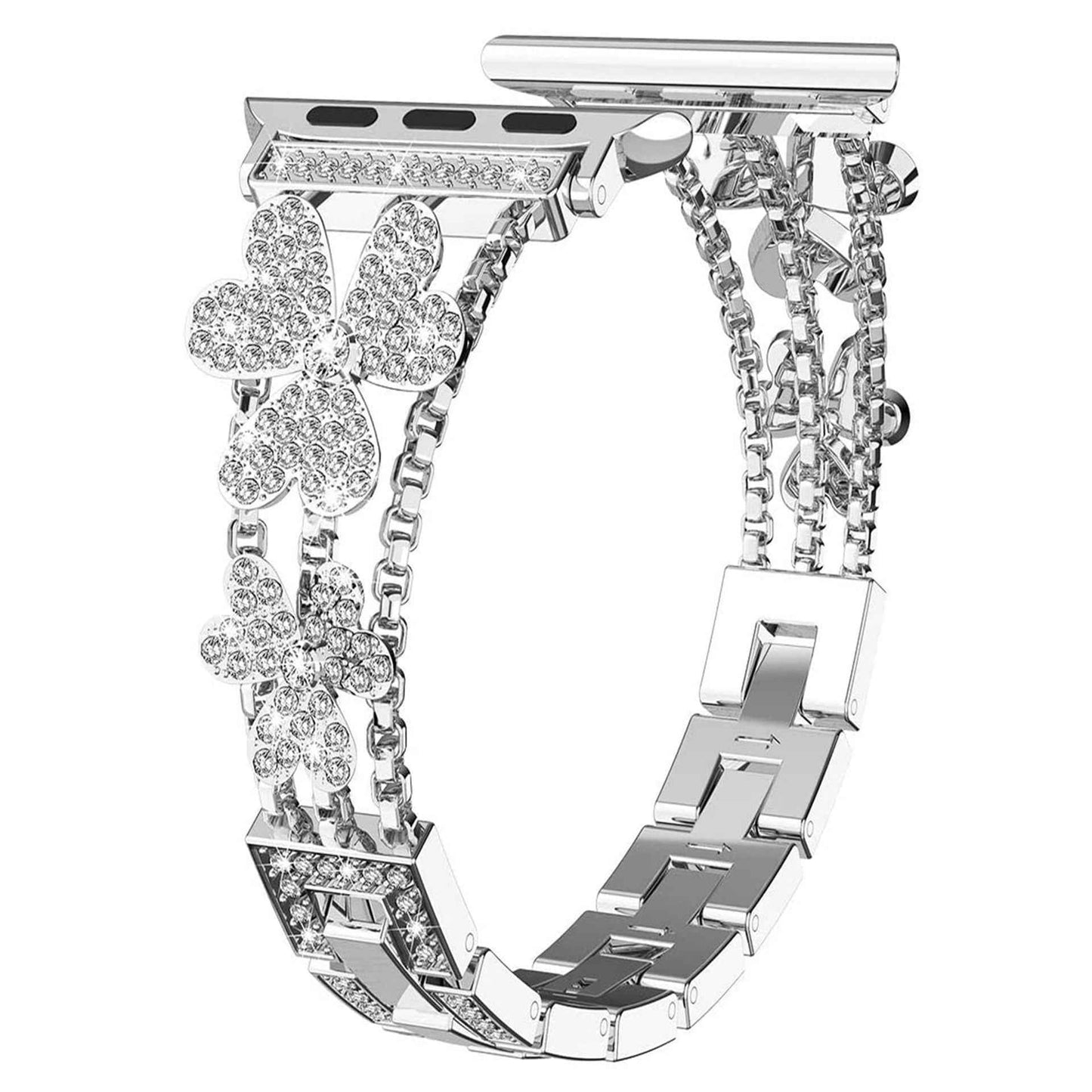 Clover Style Watch Strap With Diamonds Watch Band