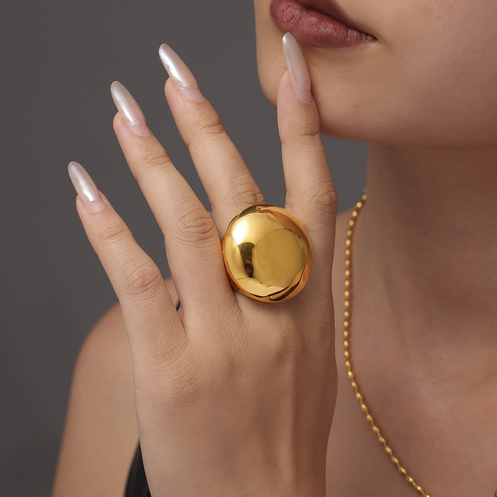 Large Glossy Roman Pattern Casting Ring by Savge Charmz
