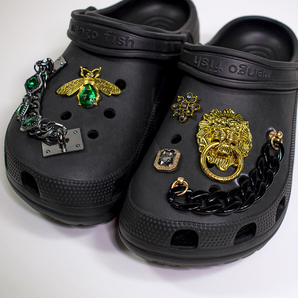 6pc Vintage Gemstone Shoe Charms Set