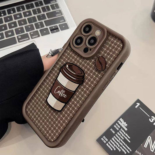 Plaid Coffee-Style Mobile Phone Case With Lanyard - Savge Charmz