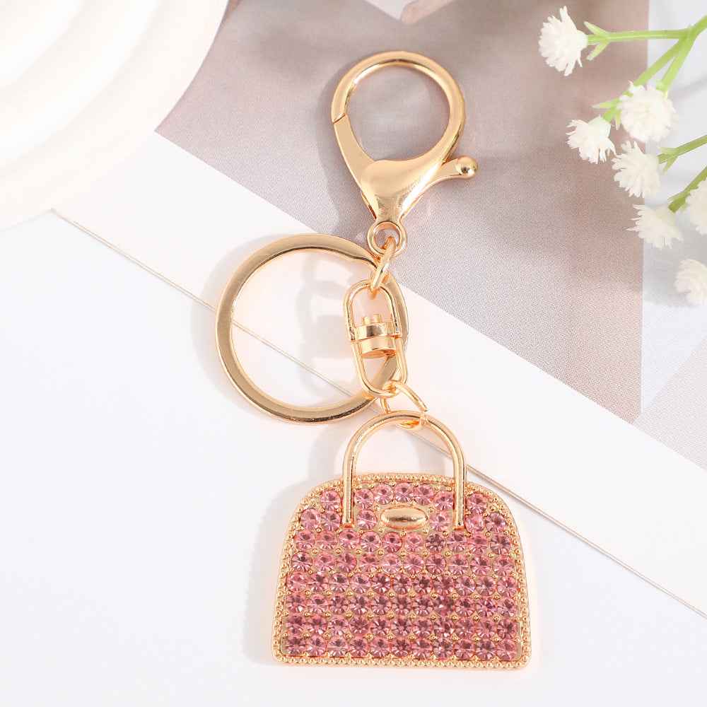 Diamond-studded Handbag Keychain