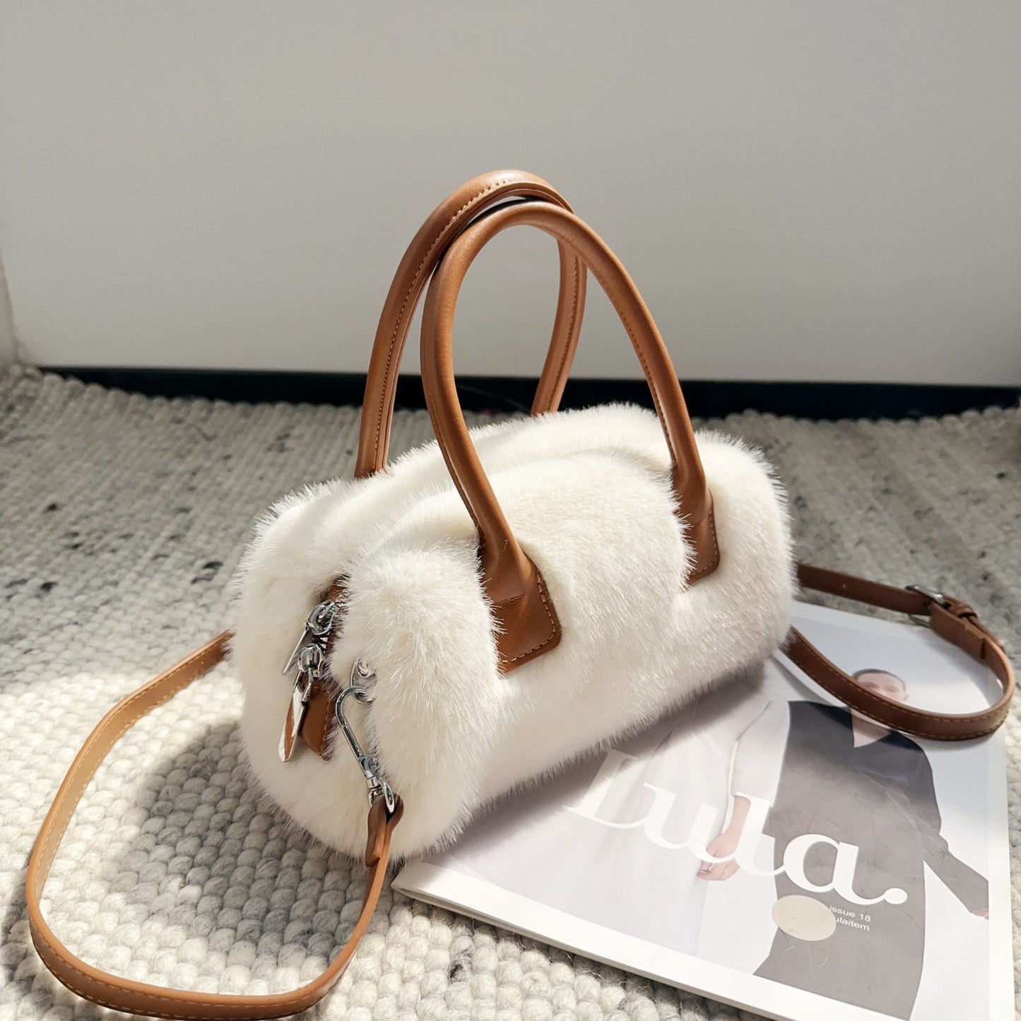 Vintage Faux Mink Tote Fur Bag