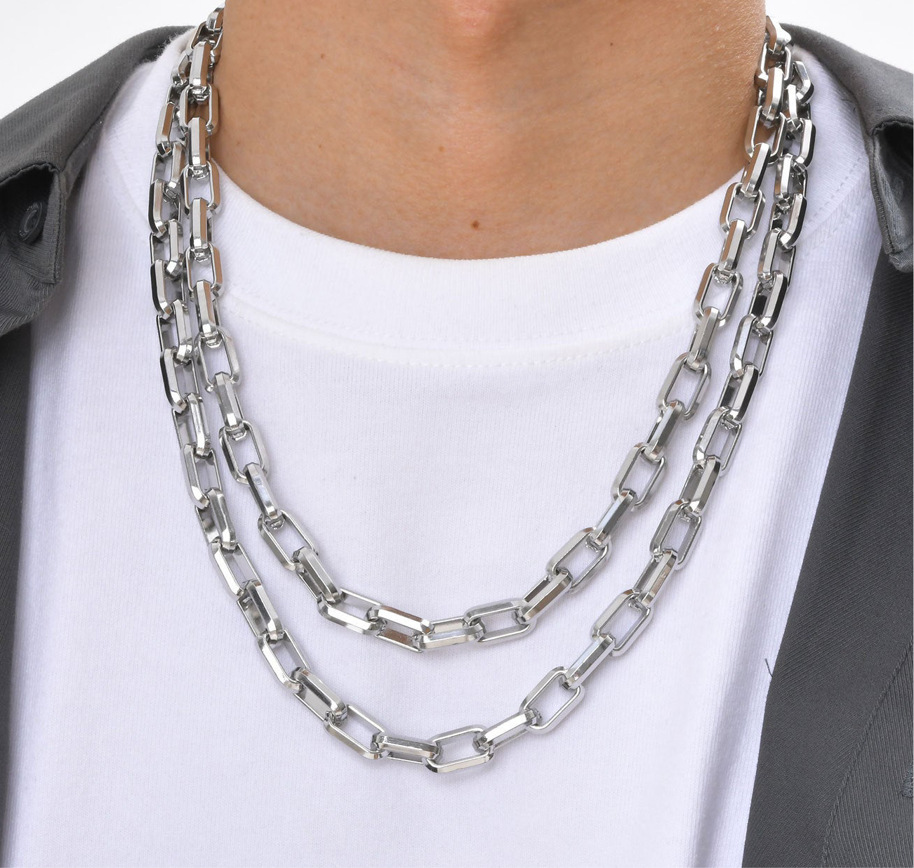 Men’s Linked Stainless Steel Necklace