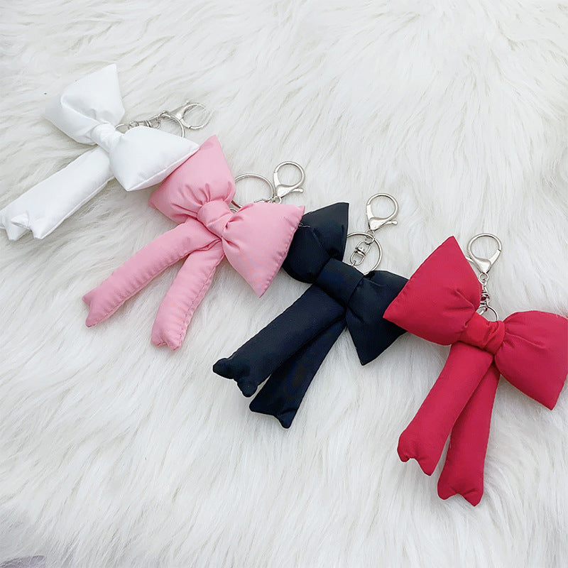 Plush Heart Bow Keychain - Savge Charmz