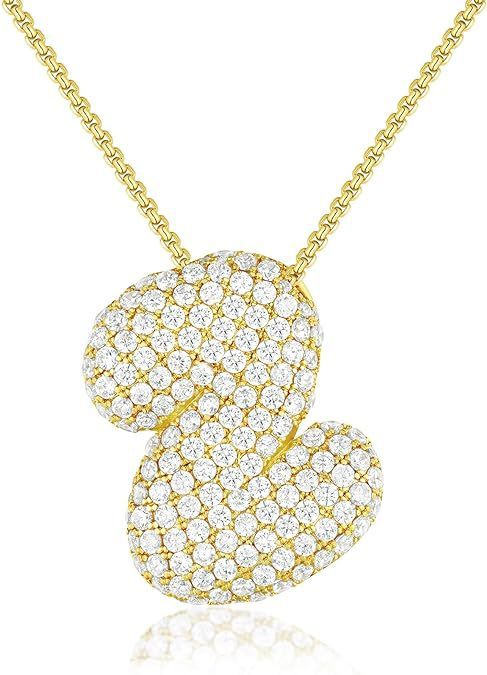 Bubble Letter Pendant Necklace
