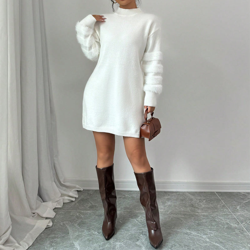 Women's Plush Long Sleeve Mini Dress