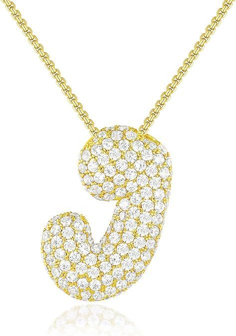 Bubble Letter Pendant Necklace