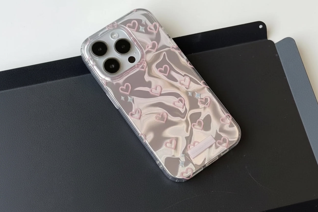 Funda de teléfono amor Corazones cayendo Ondulación de agua