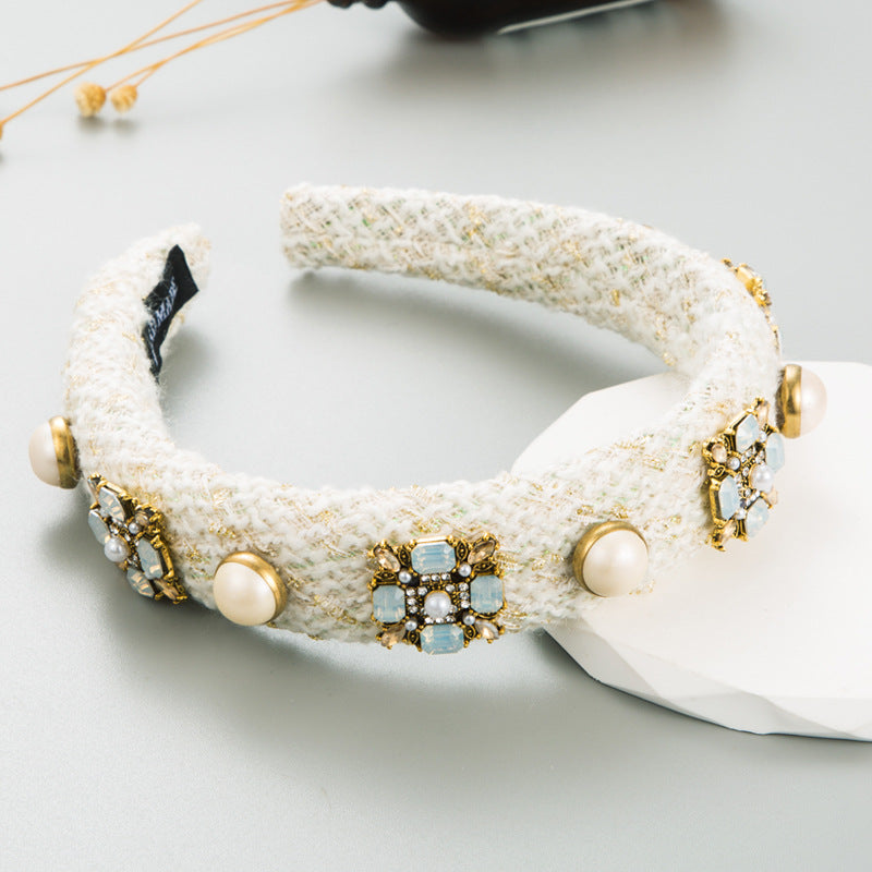 Classic Style Glass Drill Pearl Hair Band - Savge Charmz