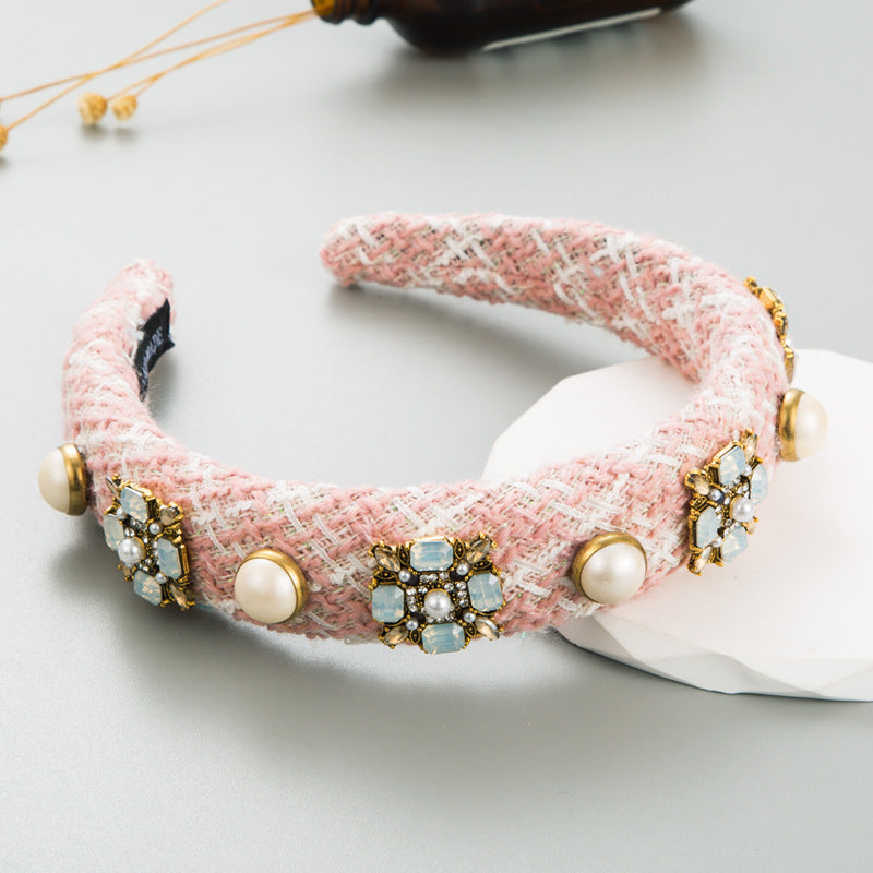 Classic Style Glass Drill Pearl Hair Band - Savge Charmz