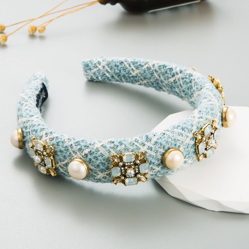 Classic Style Glass Drill Pearl Hair Band - Savge Charmz