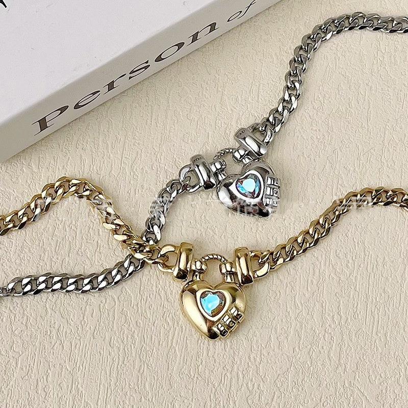Heart Lock Pendant Bracelet
