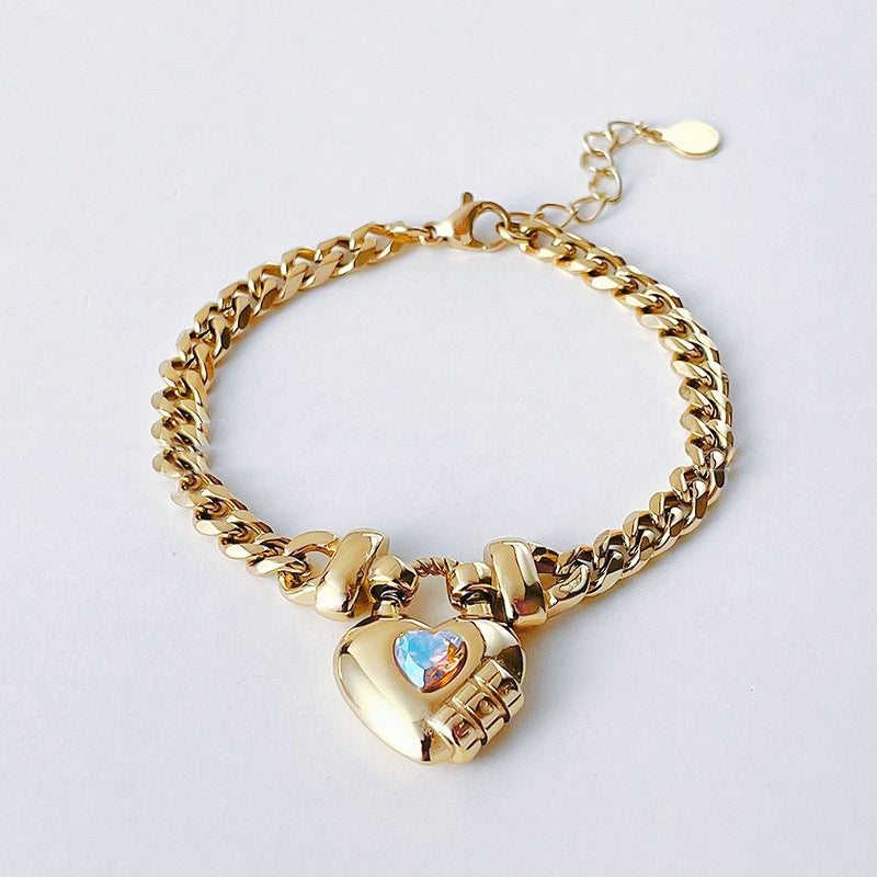 Heart Lock Pendant Bracelet