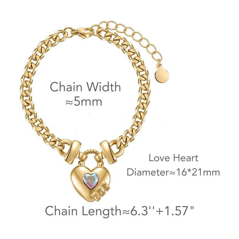Heart Lock Pendant Bracelet