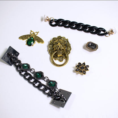 6pc Vintage Gemstone Shoe Charms Set