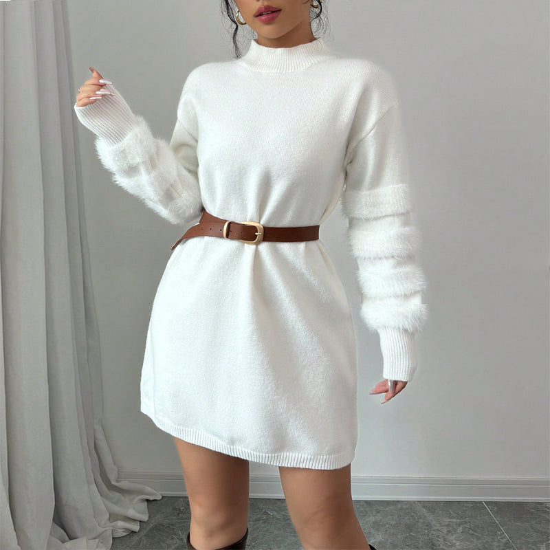 Women's Plush Long Sleeve Mini Dress