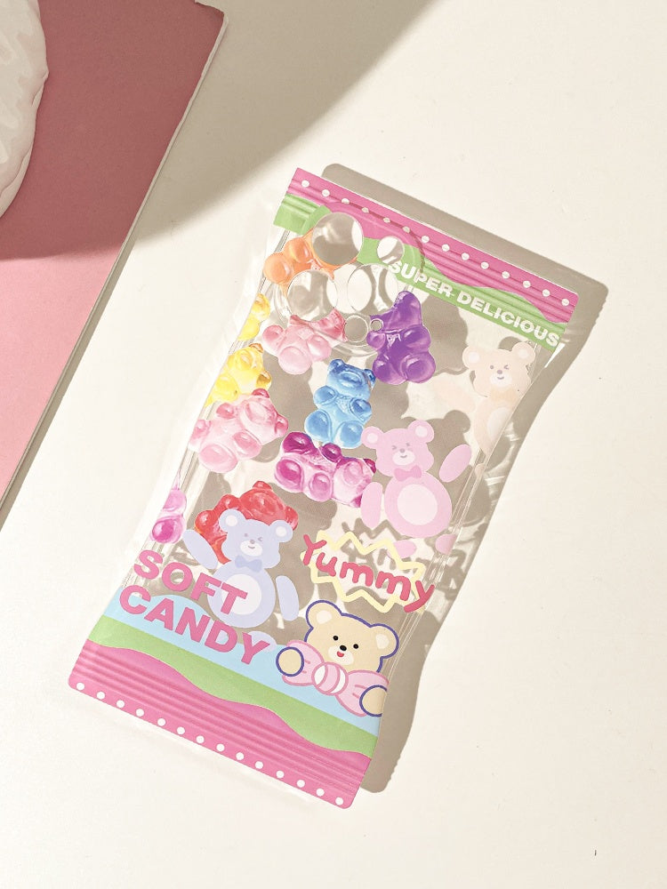 Funda de teléfono de oso de goma con diseño 3D de dibujos animados