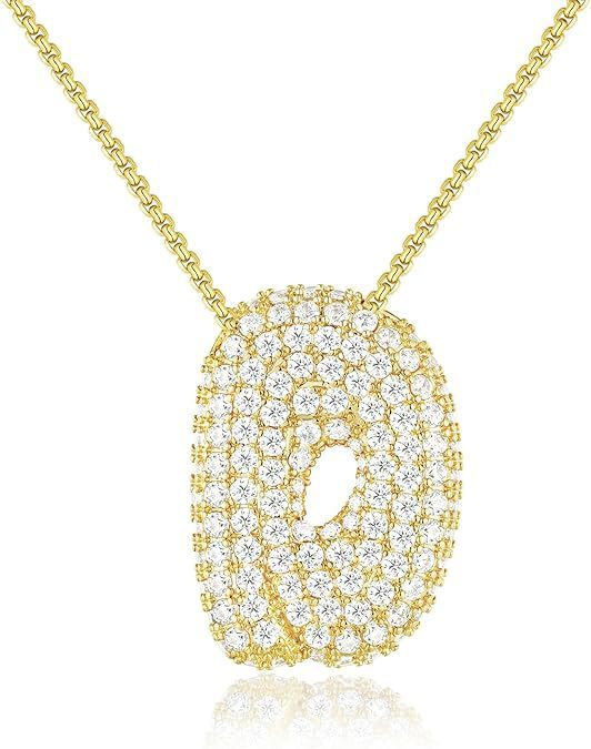 Bubble Letter Pendant Necklace