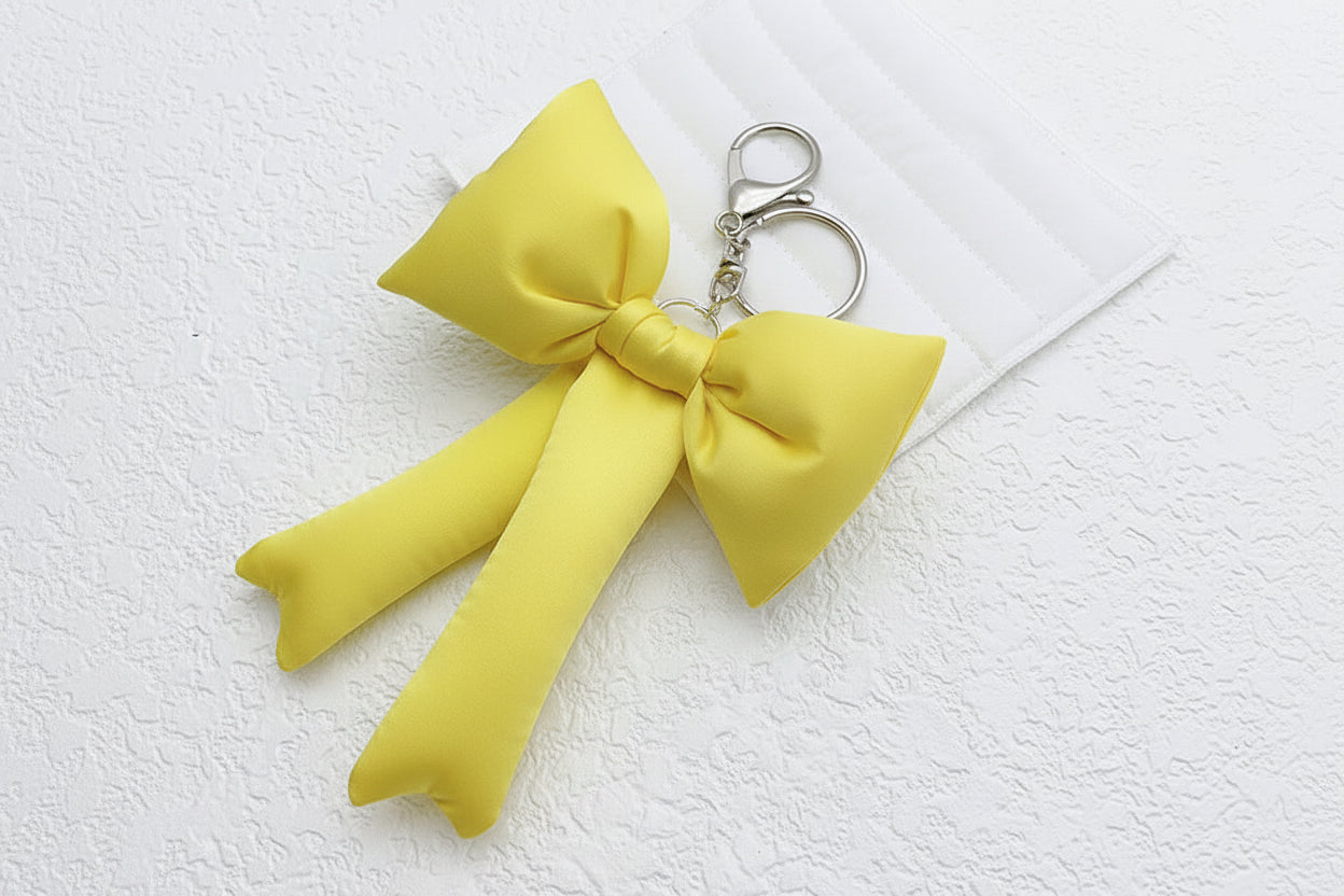 Plush Heart Bow Keychain - Savge Charmz