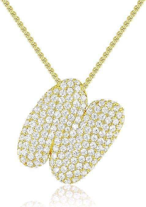 Bubble Letter Pendant Necklace