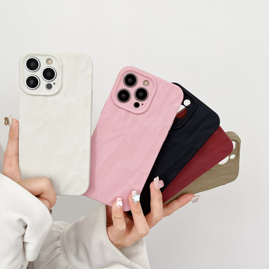Solid Color Pleated Frosted  Mobile Phone Case - Savge Charmz