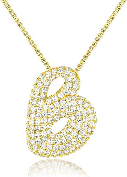Bubble Letter Pendant Necklace