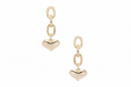 Gold Chain Link Heart Drop Earrings