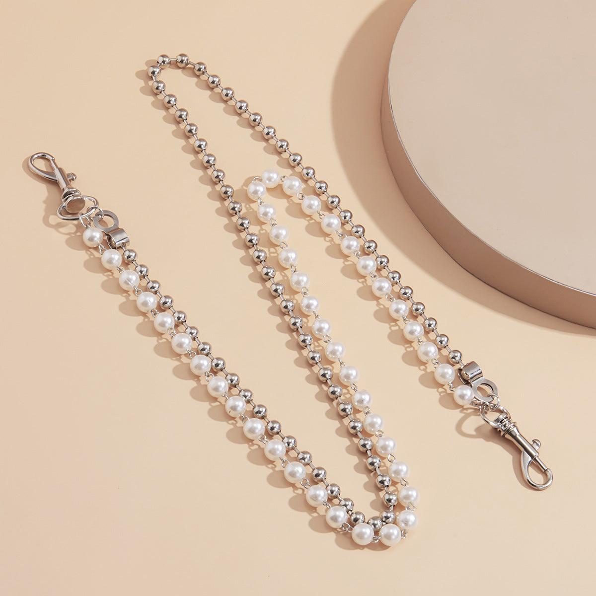 Women's Beaded Pearl Wallet Chain