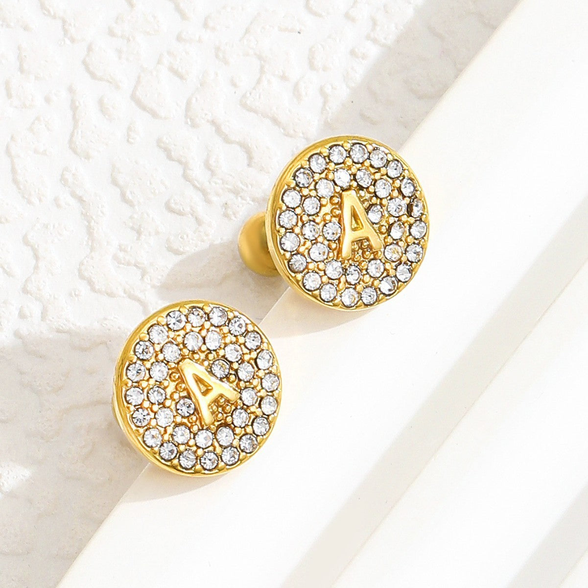 English Letter Stud Earrings