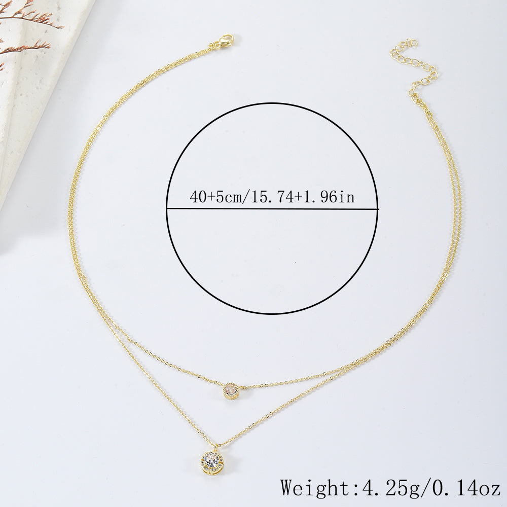 Elegant Sparkling Zircon Pendant Necklace