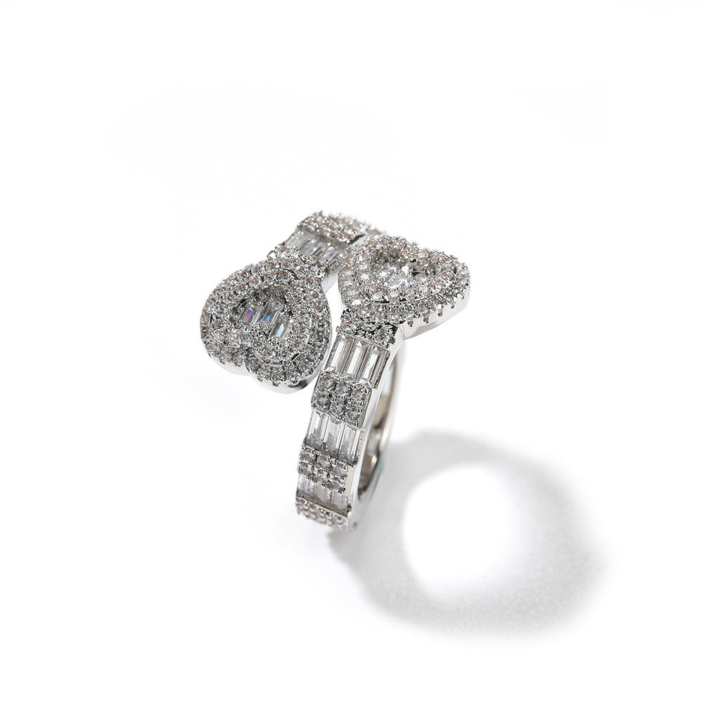 Baguette CZ Heart Ring