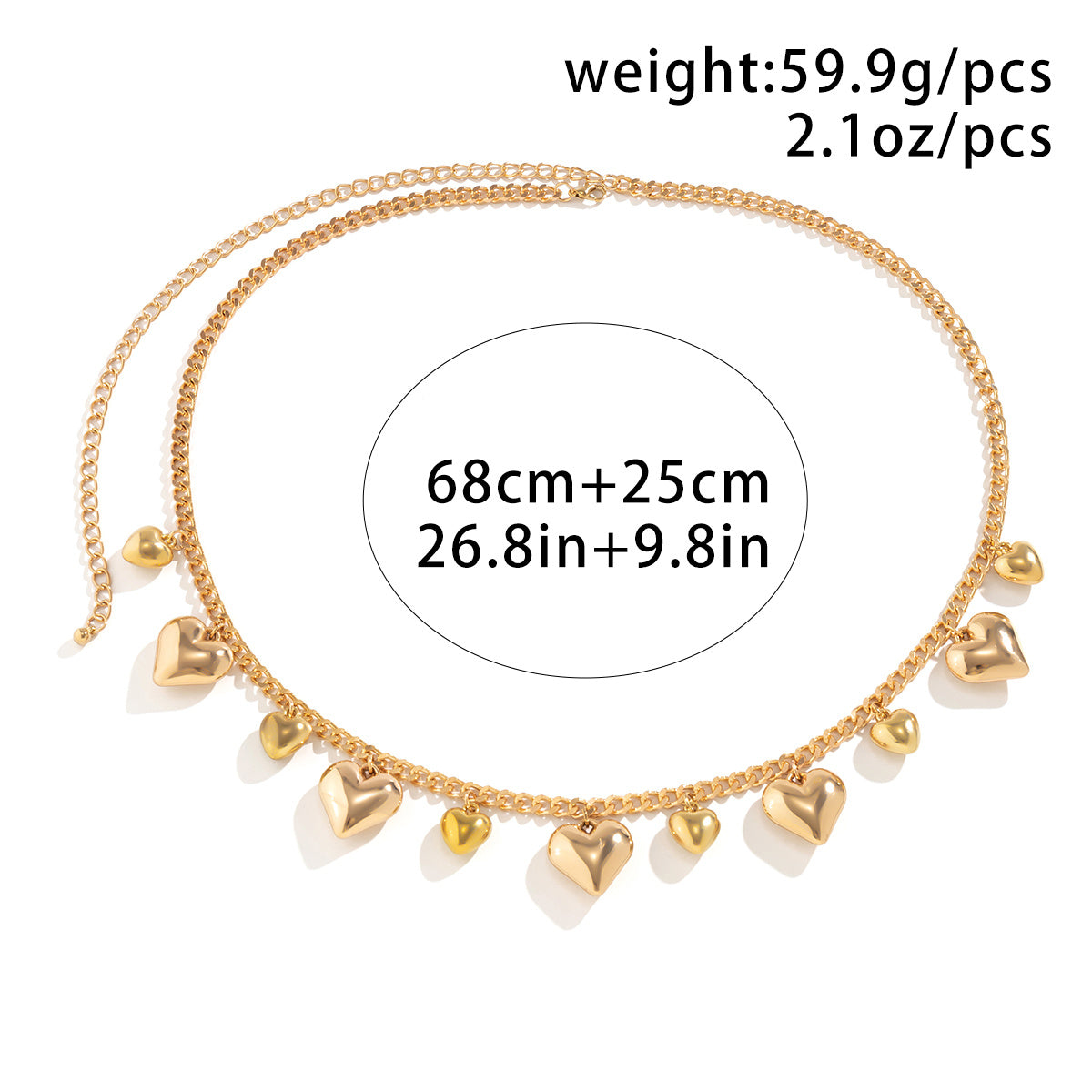 Big Heart Tassel Waist Chain