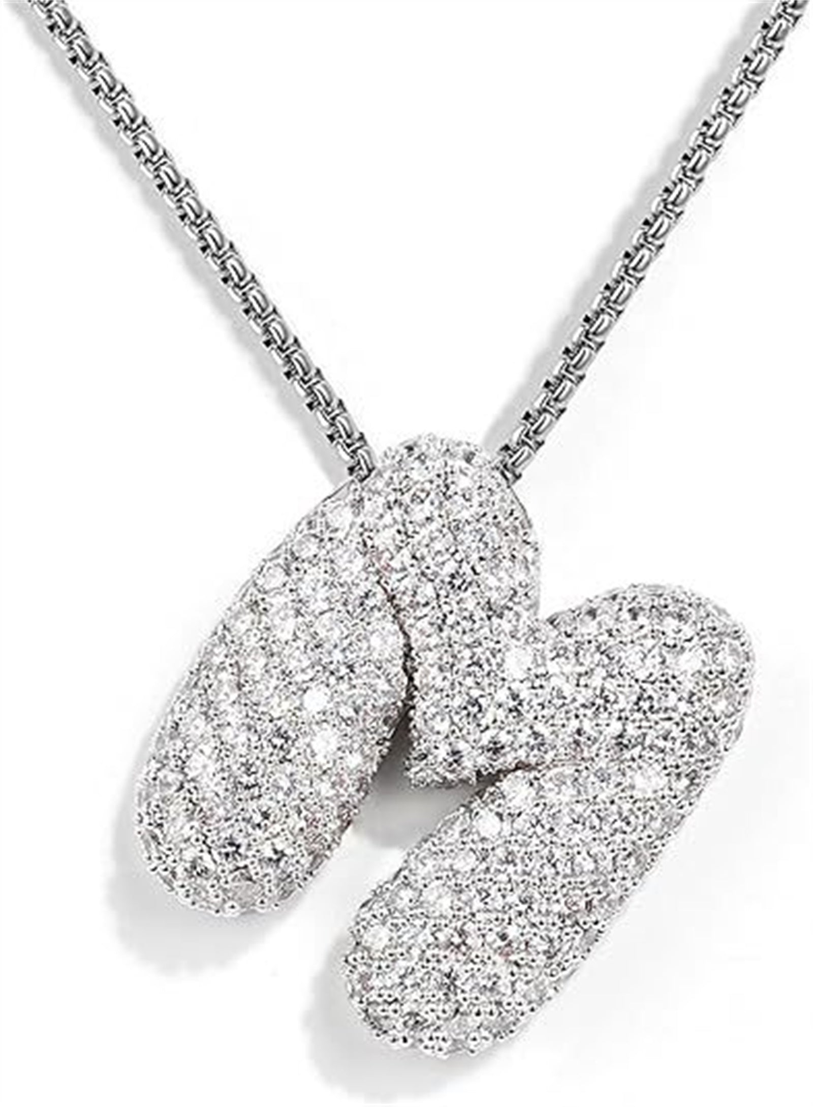 Bubble Letter Pendant Necklace