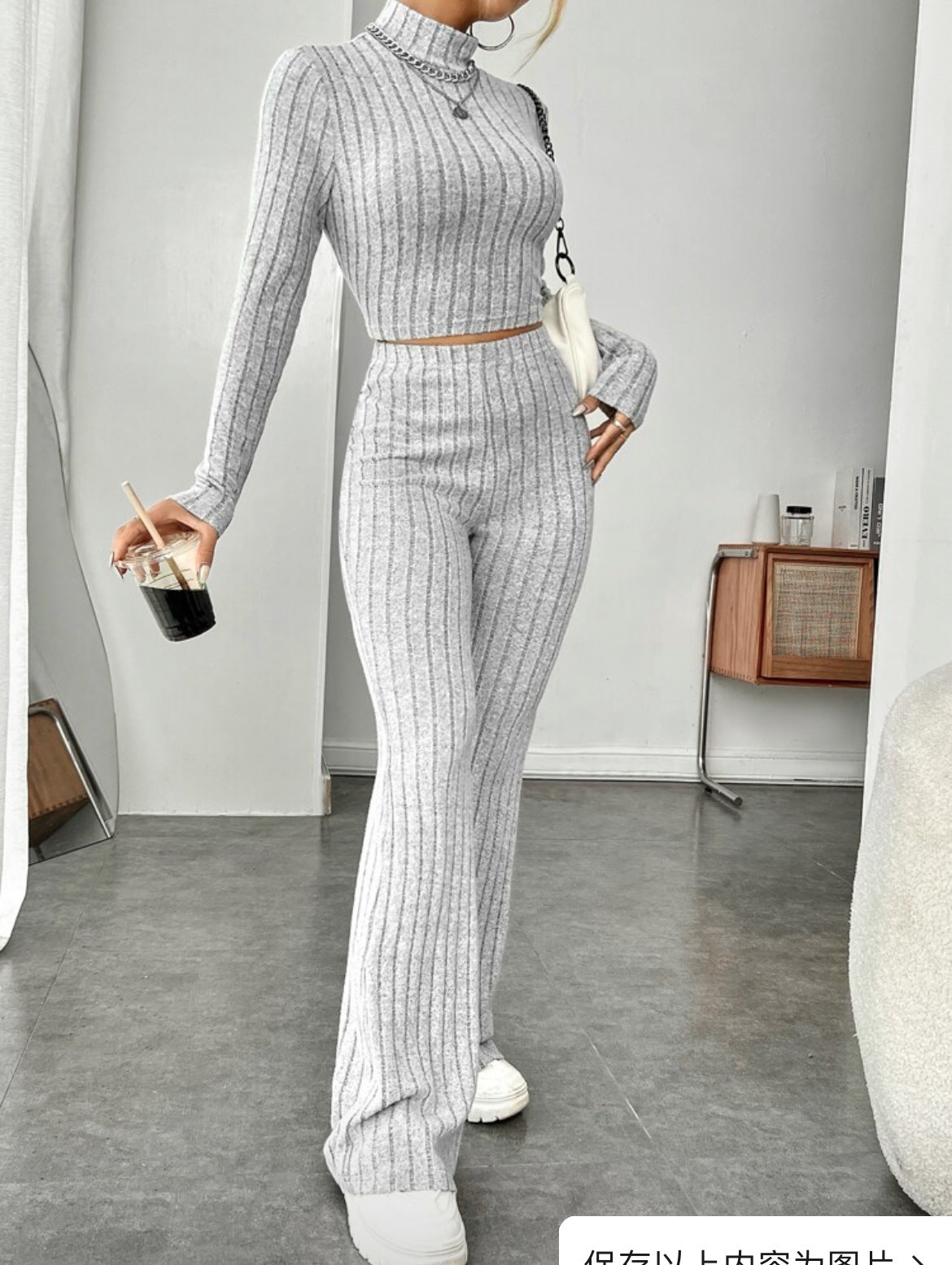 Women’s Lounge Waist High Trousers Set