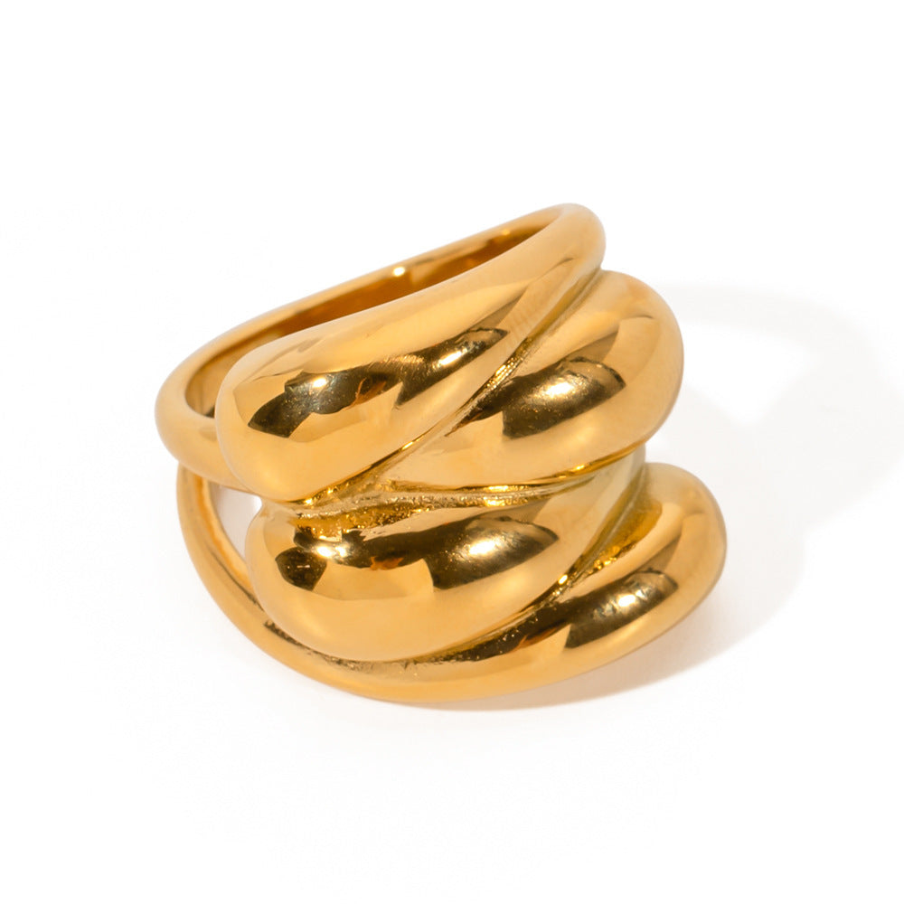Lona Ripple Gold Ring