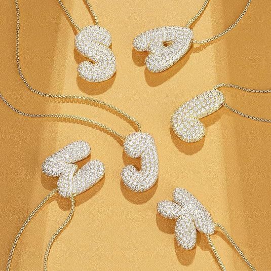 Bubble Letter Pendant Necklace