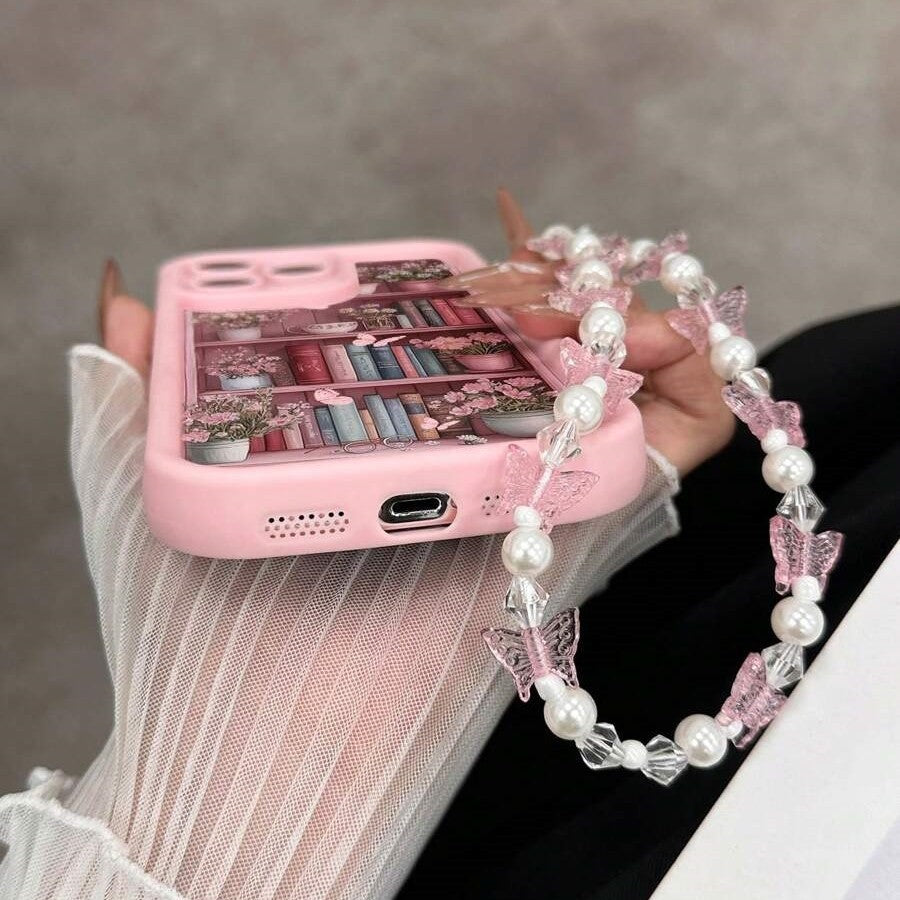 Funda Retro para Teléfono Estantería Rosa