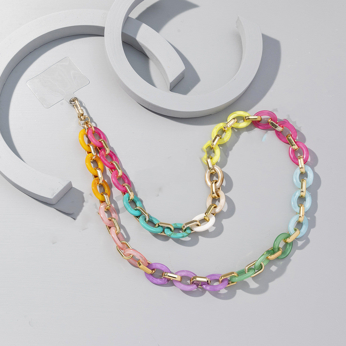 Long Colorful Acrylic Phone Mobile Charm Strap Lanyard