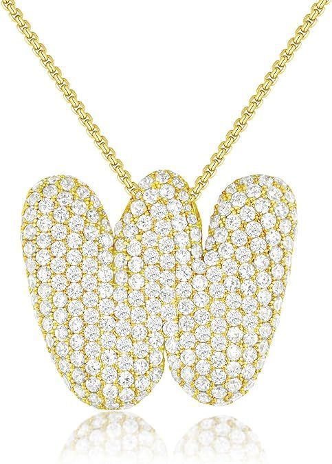 Bubble Letter Pendant Necklace