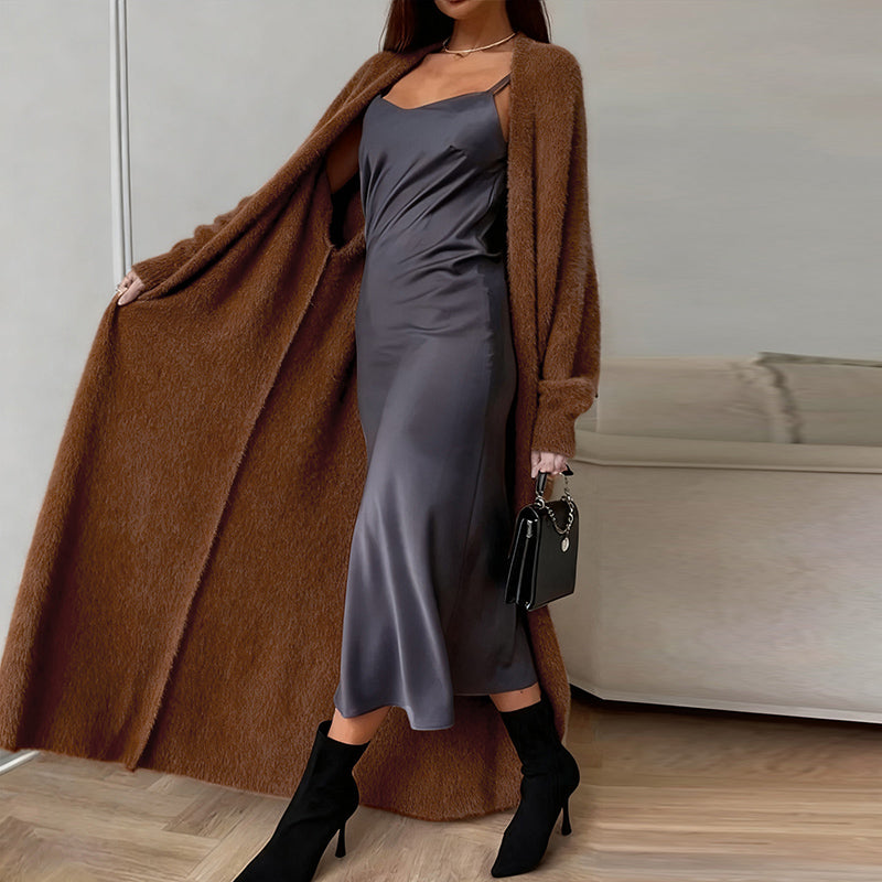 Women's Furry Long Cardigan