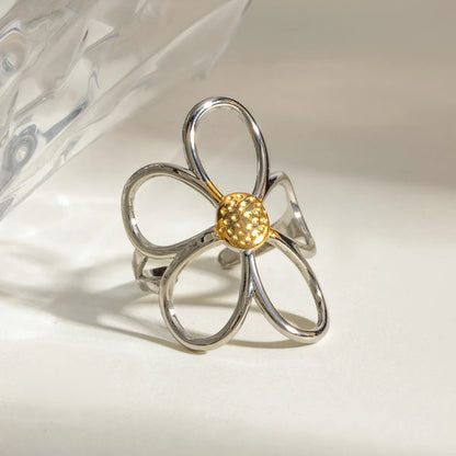 female daisy two tone ring