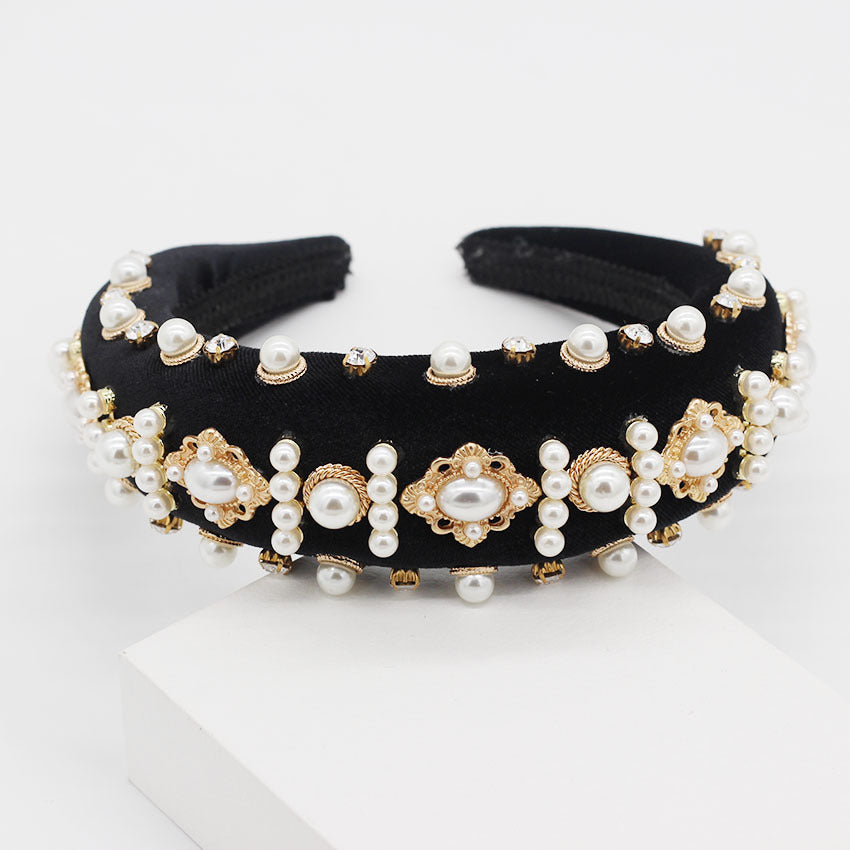 Pearl Diamond Rhinestone Headband - Savge Charmz