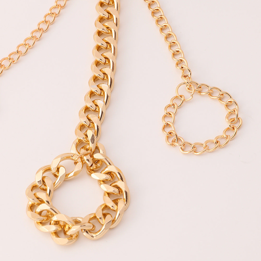 Cuban Link Chain Ring Bracelet