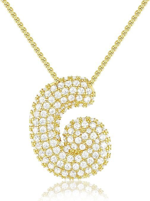 Bubble Letter Pendant Necklace