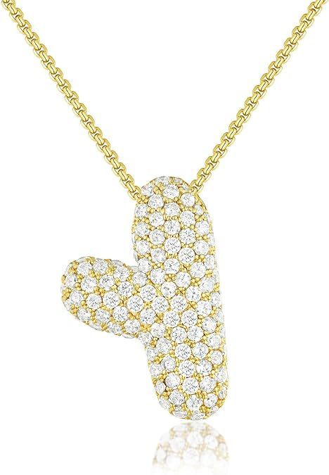 Bubble Letter Pendant Necklace