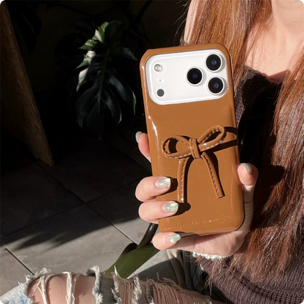 Funda de teléfono 3D con lazo estilo francés
